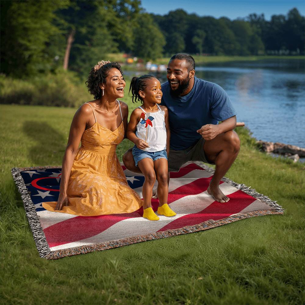 Heirloom Artwork Woven Blanket  Flag