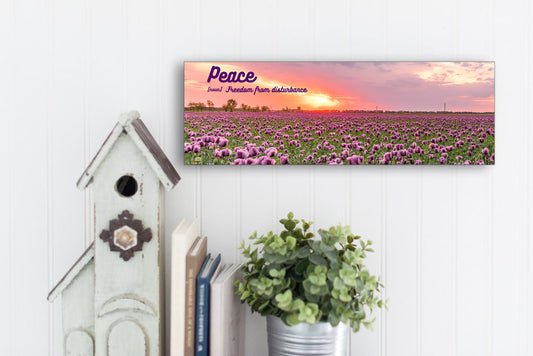 UV Printed MDF Sign - 15x5 peace