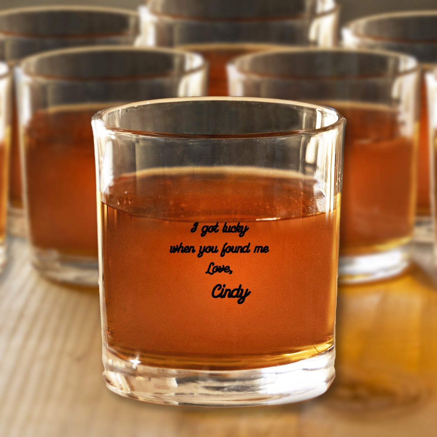 Lowball Whiskey Glass I got lucky Personalized