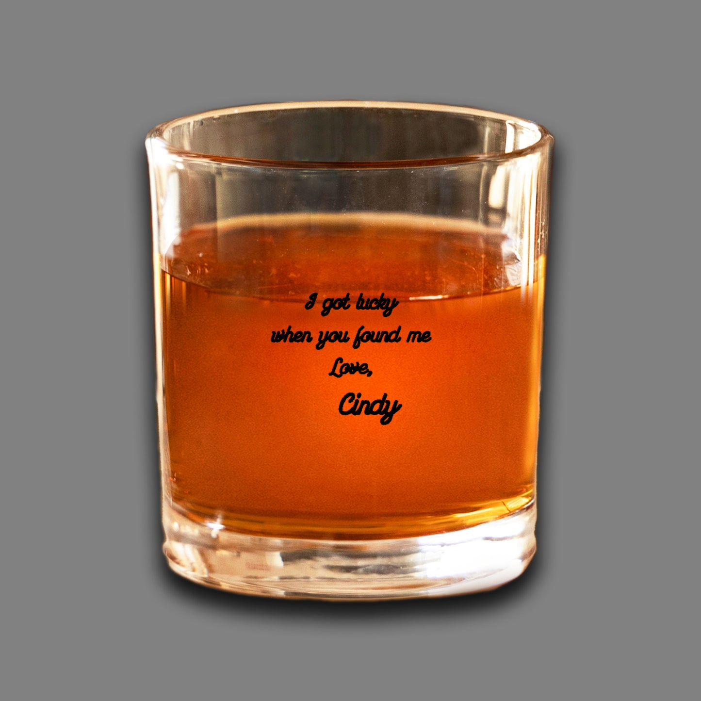 Lowball Whiskey Glass I got lucky Personalized