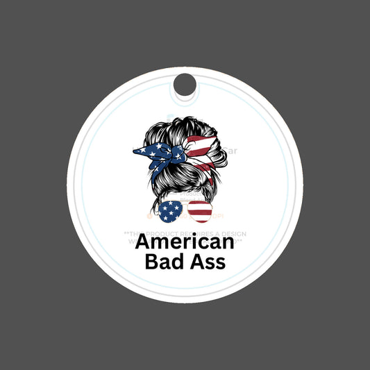 UV Printed Plastic Car Ornament (Small)  Amerucan Badass