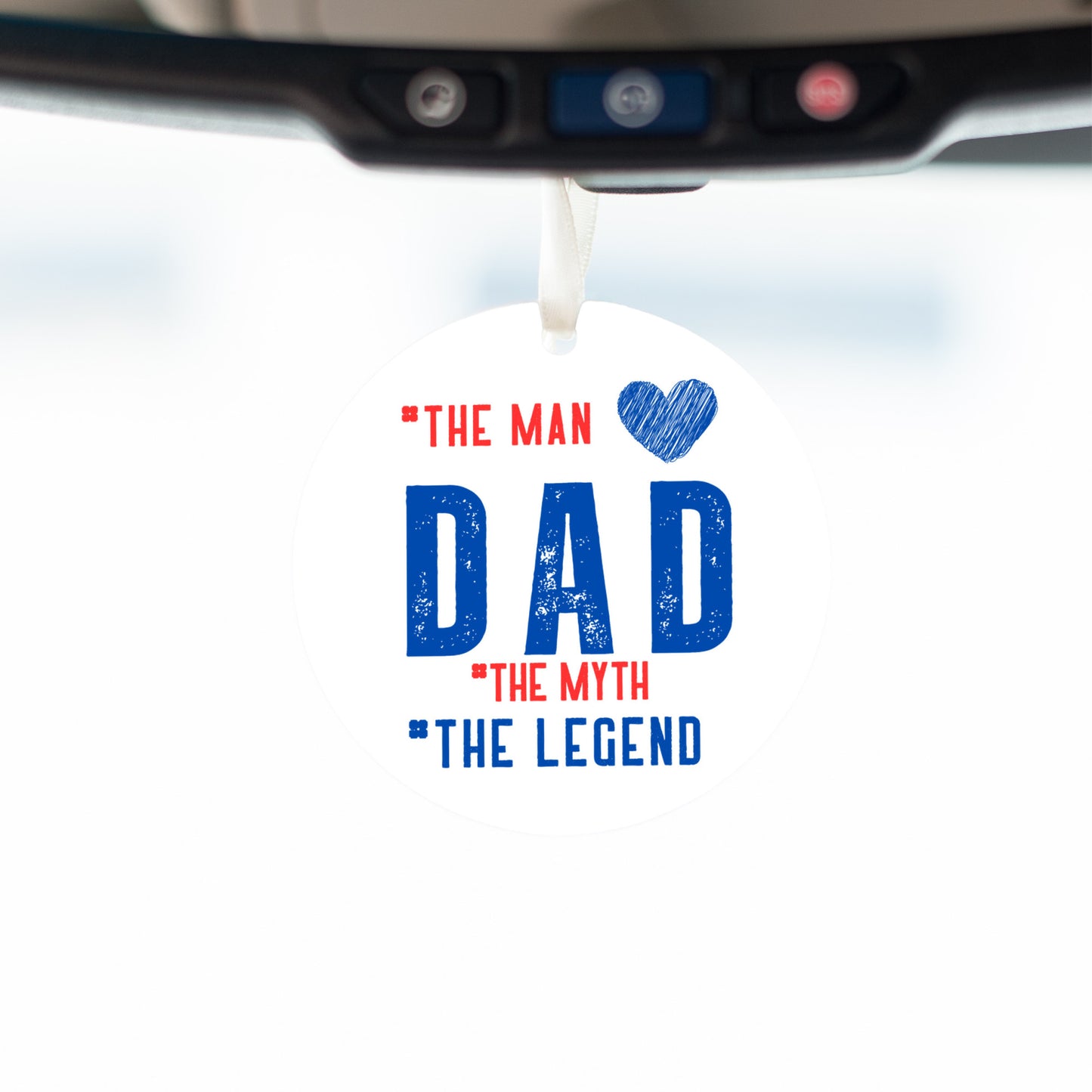 UV Printed Plastic Car Ornament (Small)   Dad the Myth