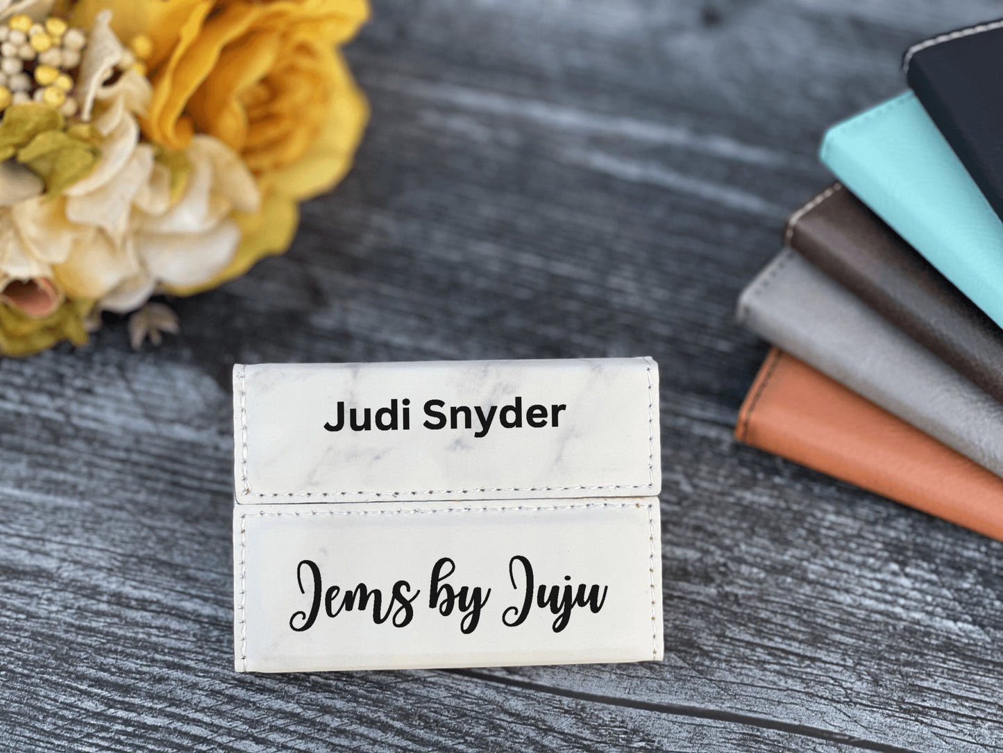 Leather Business Card Holder Personalized