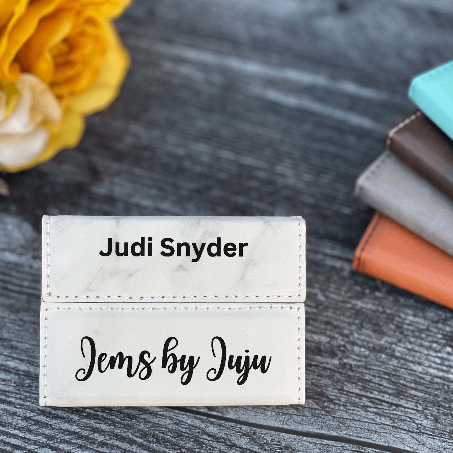 Leather Business Card Holder Personalized