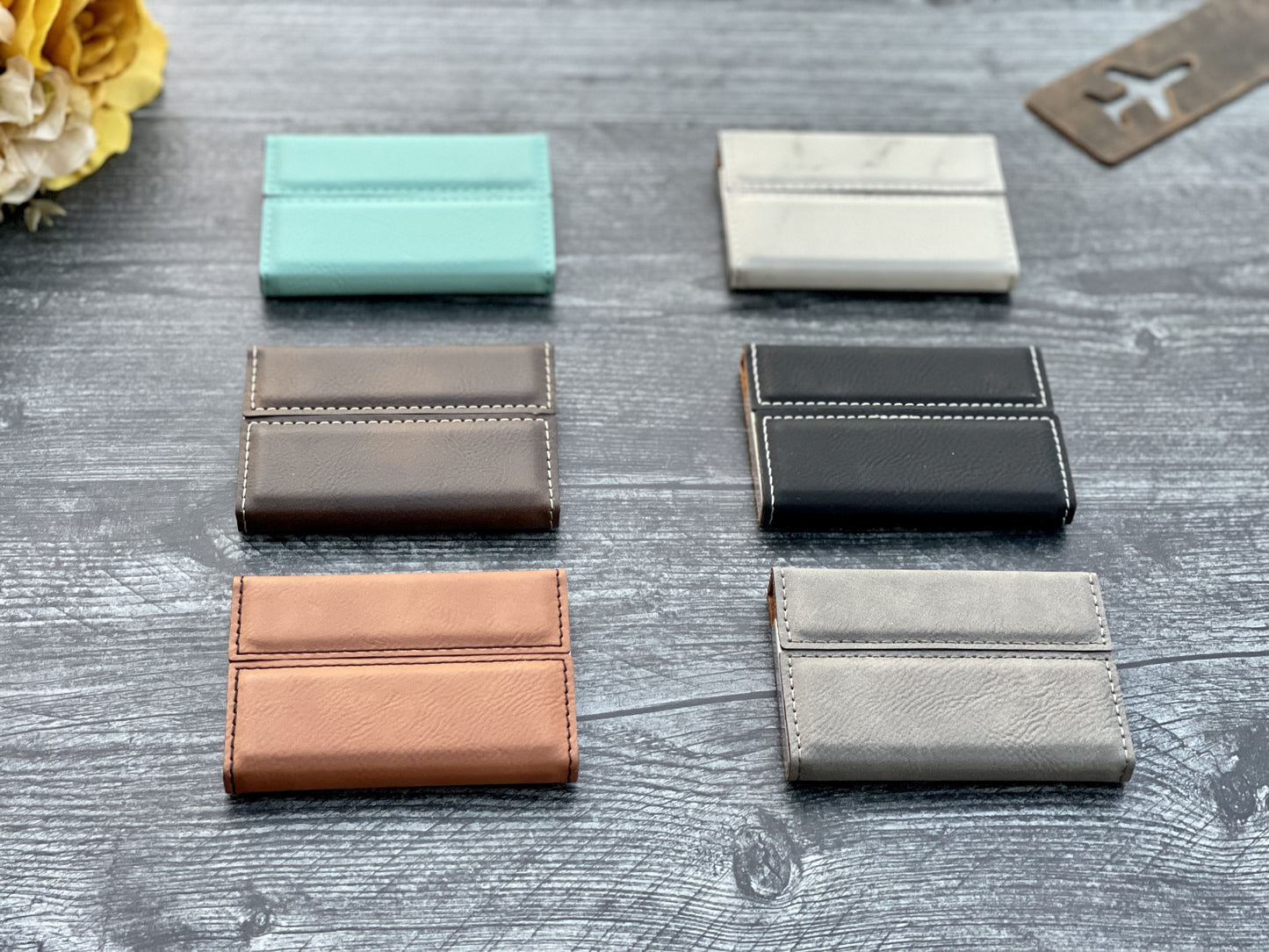 Leather Business Card Holder Personalized