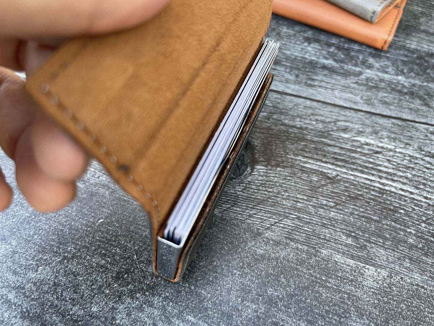 Leather Business Card Holder Personalized