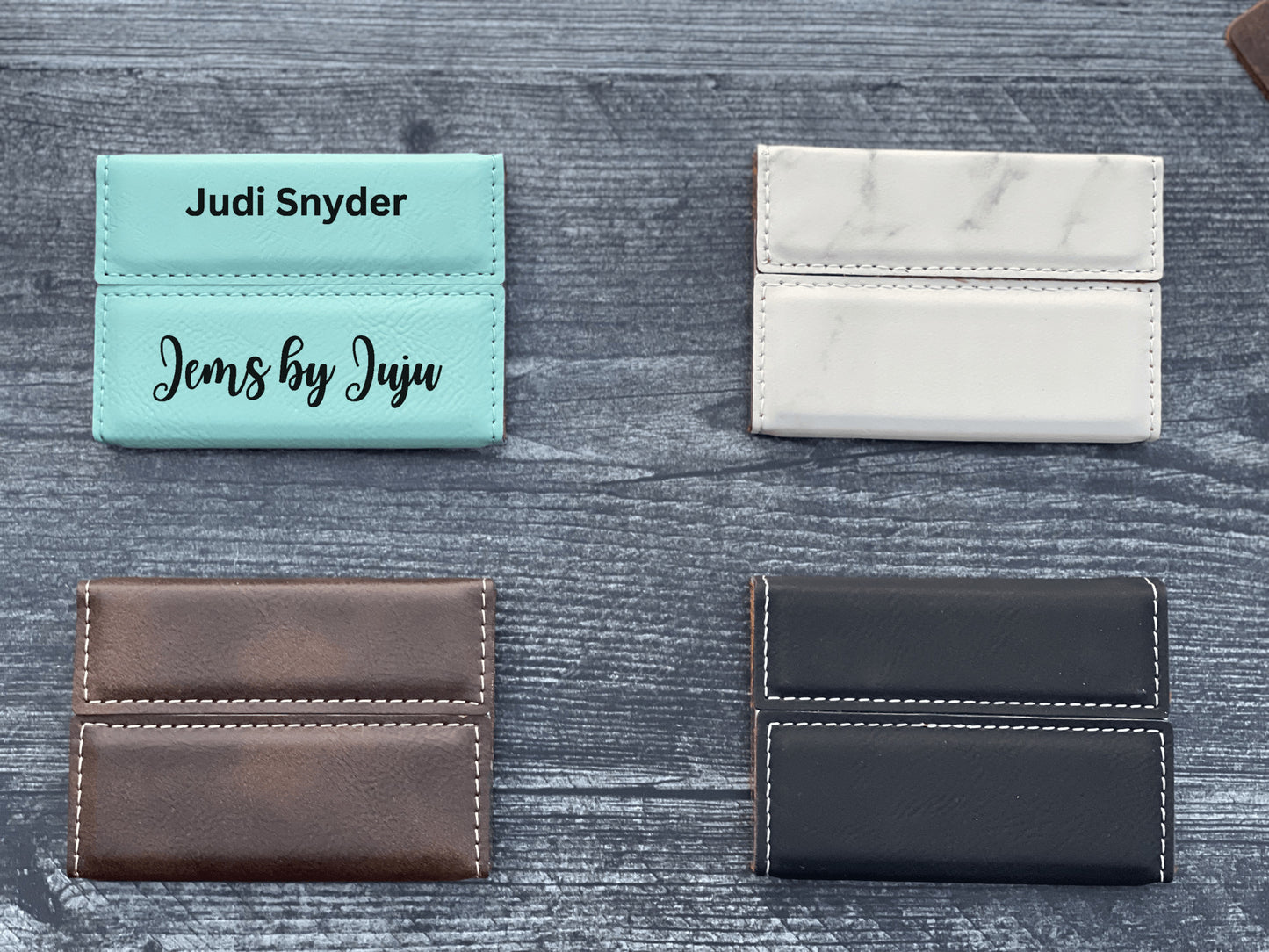 Leather Business Card Holder Personalized