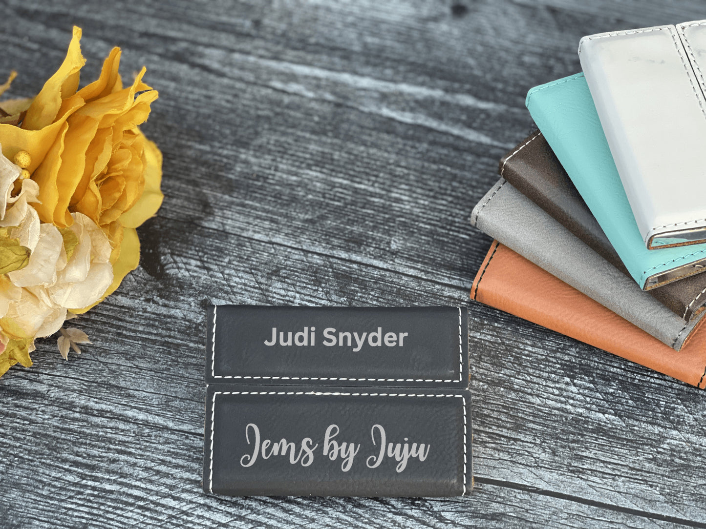 Leather Business Card Holder Personalized