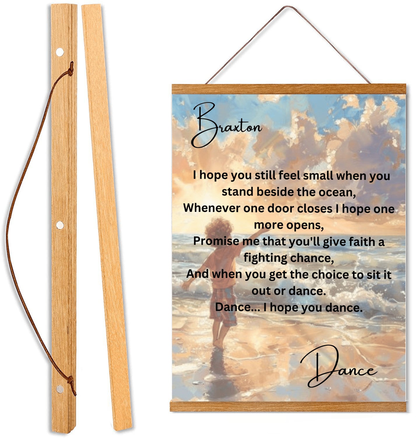 Hanging canvas I hope you dance   2nd stanza personalized