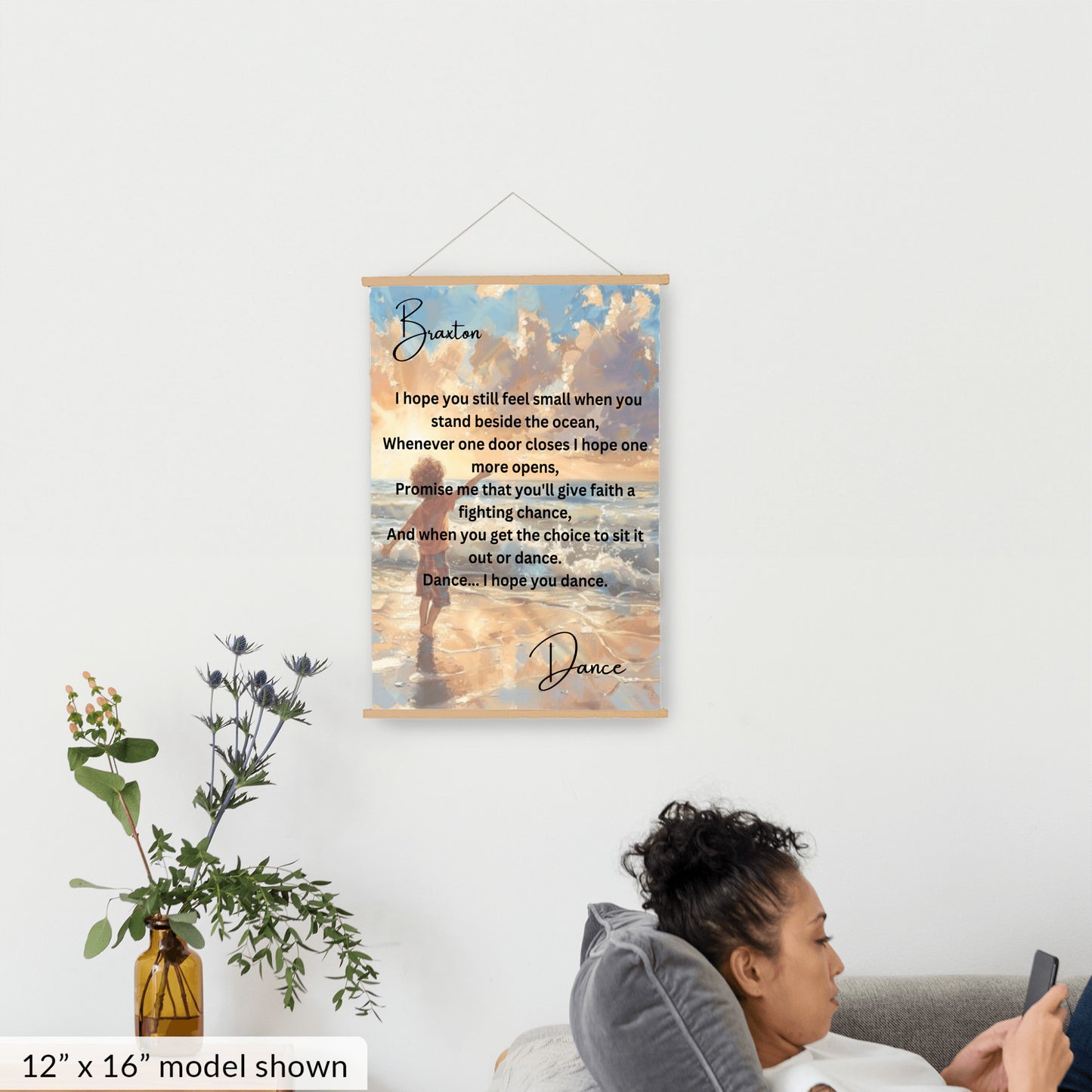 Hanging canvas I hope you dance   2nd stanza personalized