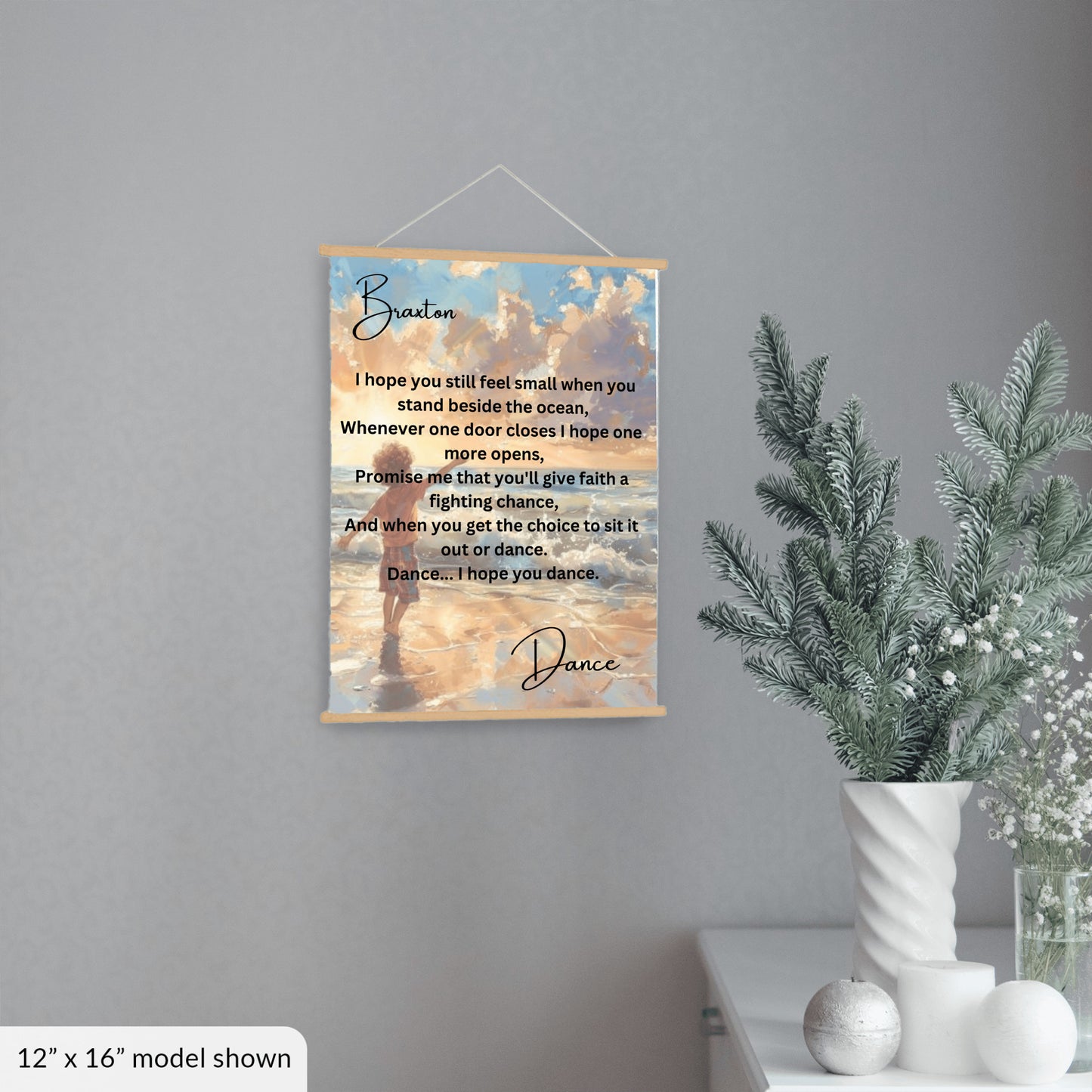 Hanging canvas I hope you dance   2nd stanza personalized