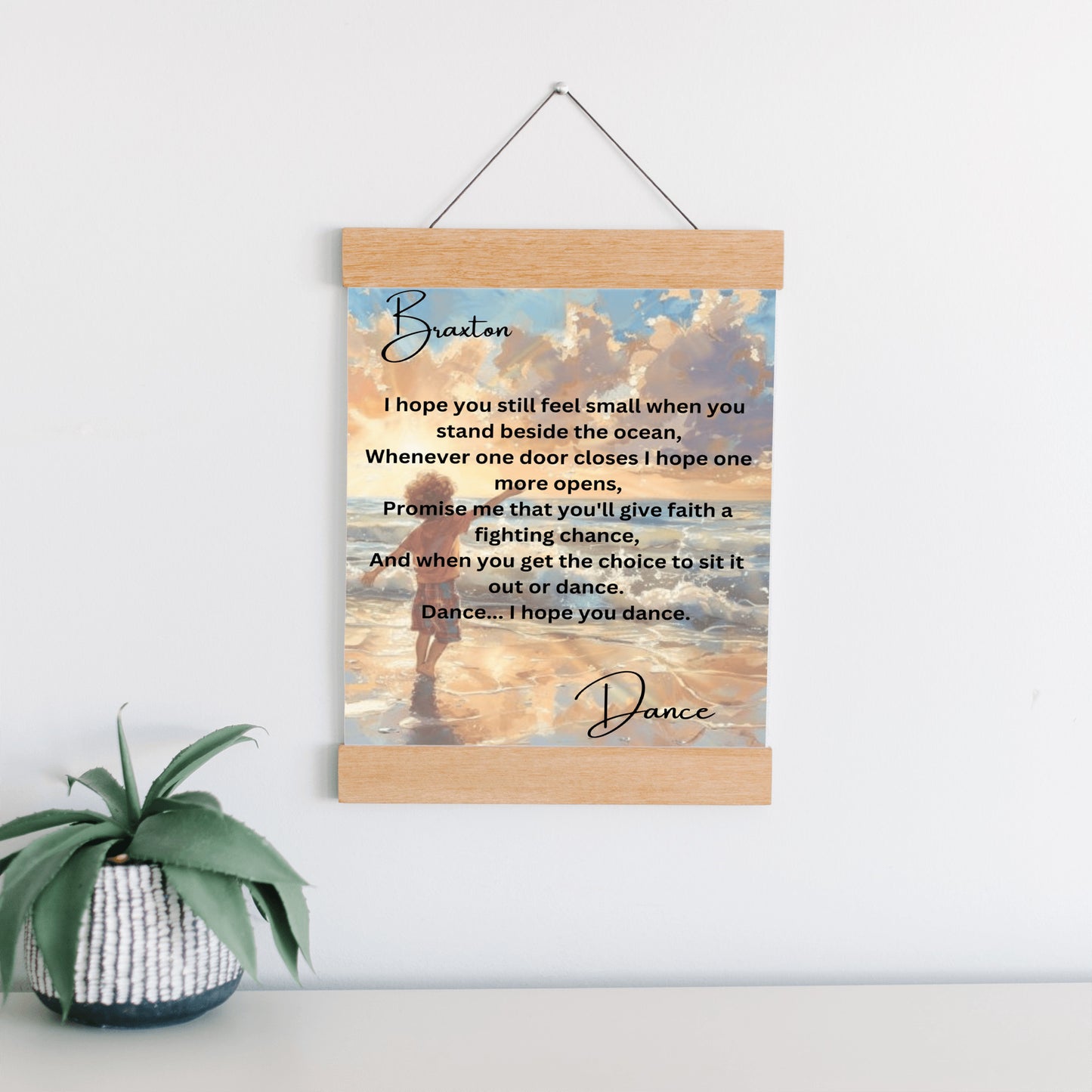 Hanging canvas I hope you dance   2nd stanza personalized