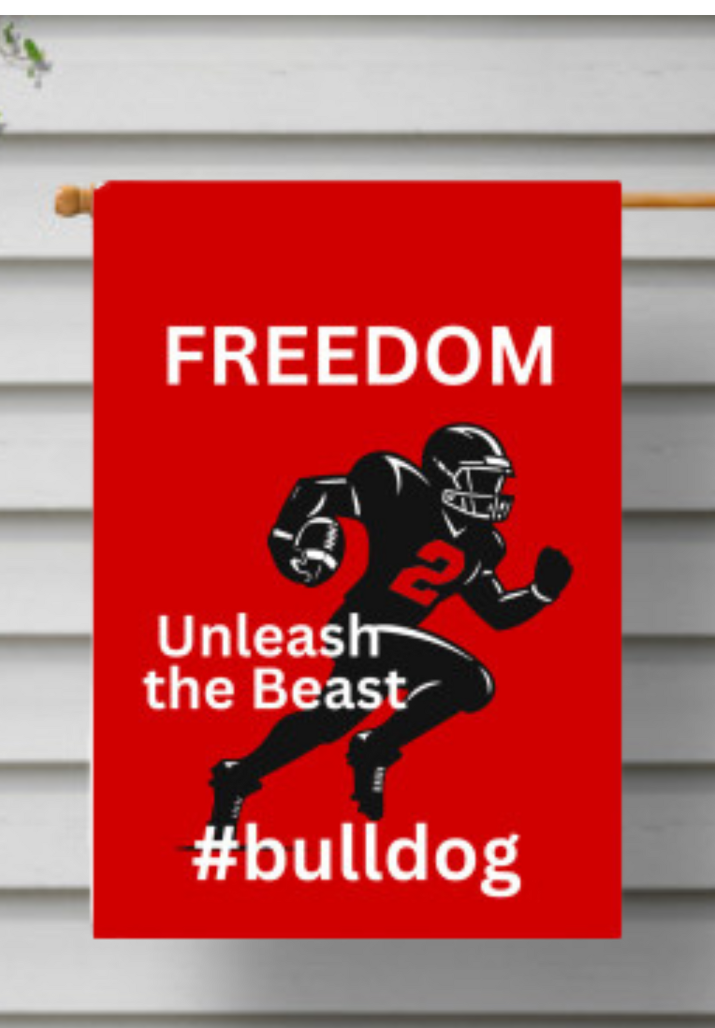 Medium House Flag 18in x 27in Single-Sided  Freedom bulldog