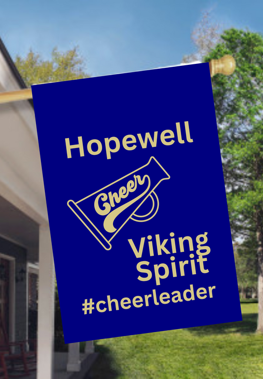 Medium House Flag 18in x 27in Single-Sided   Hopewell Cheerleader